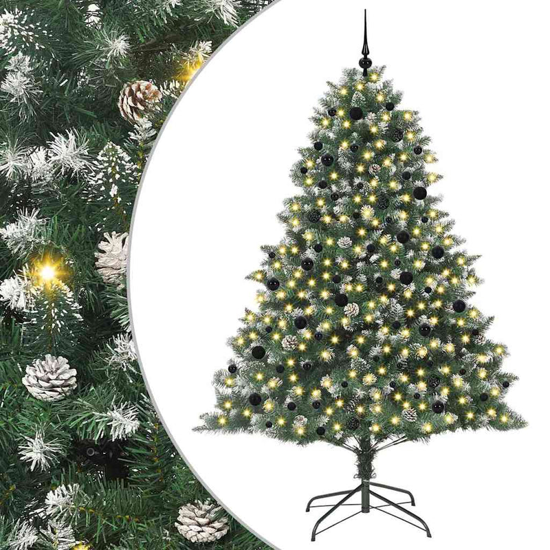Load image into Gallery viewer, Vidaxl kunstkerstboom met 300 led groen 240 cm pvc en plastic en staal
