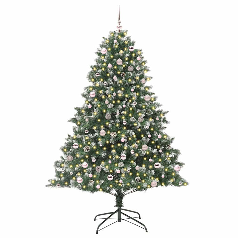 Load image into Gallery viewer, Vidaxl kunstkerstboom met 300 led groen 240 cm pvc en plastic en staal
