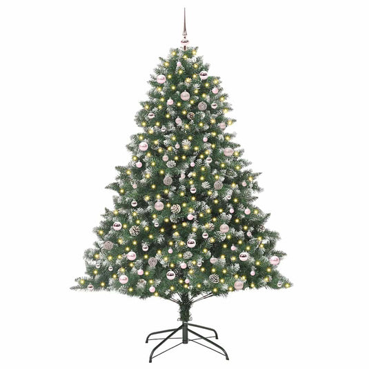 Vidaxl kunstkerstboom met 300 led groen 240 cm pvc en plastic en staal
