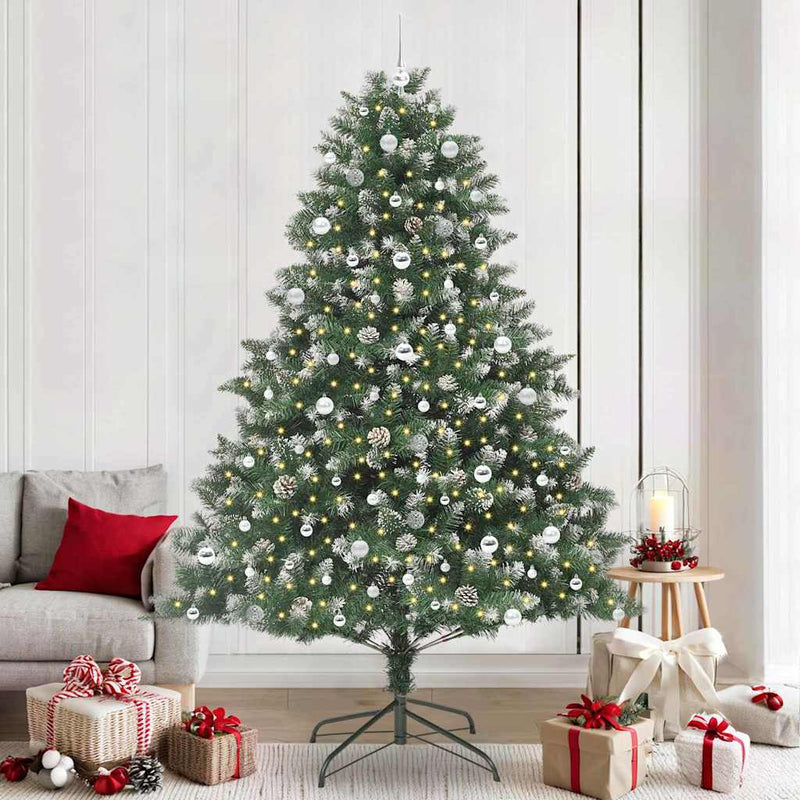 Load image into Gallery viewer, Vidaxl kunstkerstboom met 300 led groen 240 cm pvc en plastic en staal
