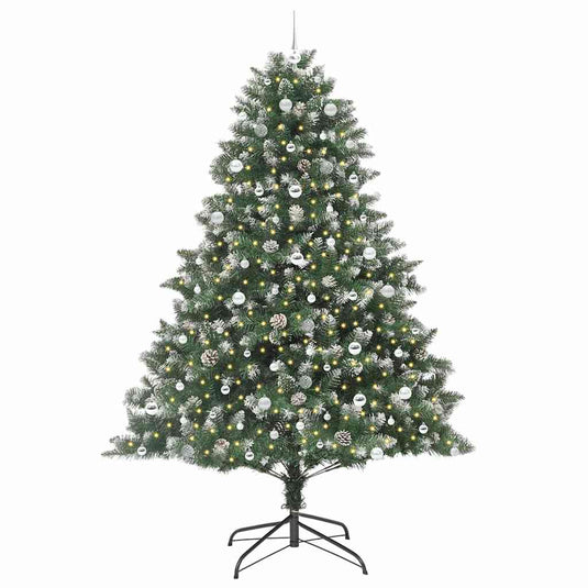 Vidaxl kunstkerstboom met 300 led groen 240 cm pvc en plastic en staal