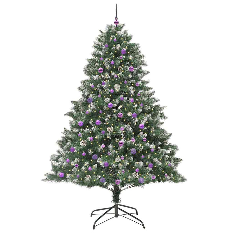 Load image into Gallery viewer, Vidaxl kunstkerstboom met 300 led groen 240 cm pvc en plastic en staal
