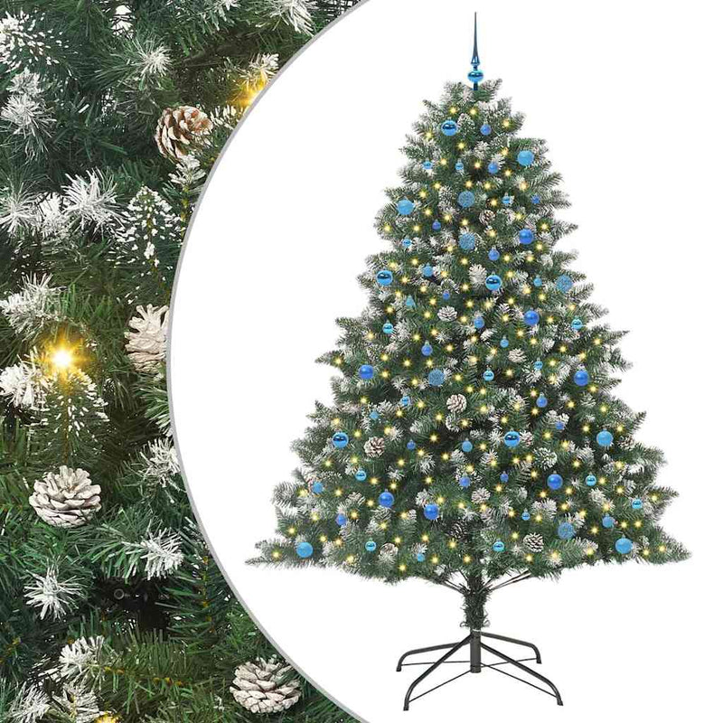 Load image into Gallery viewer, Vidaxl kunstkerstboom met 300 led groen 240 cm pvc en plastic en staal
