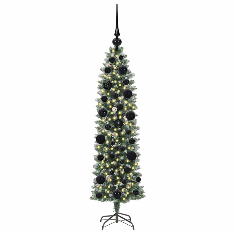 Load image into Gallery viewer, Vidaxl kunstmatige slanke kerstboom met 150 led groen en wit 120 cm
