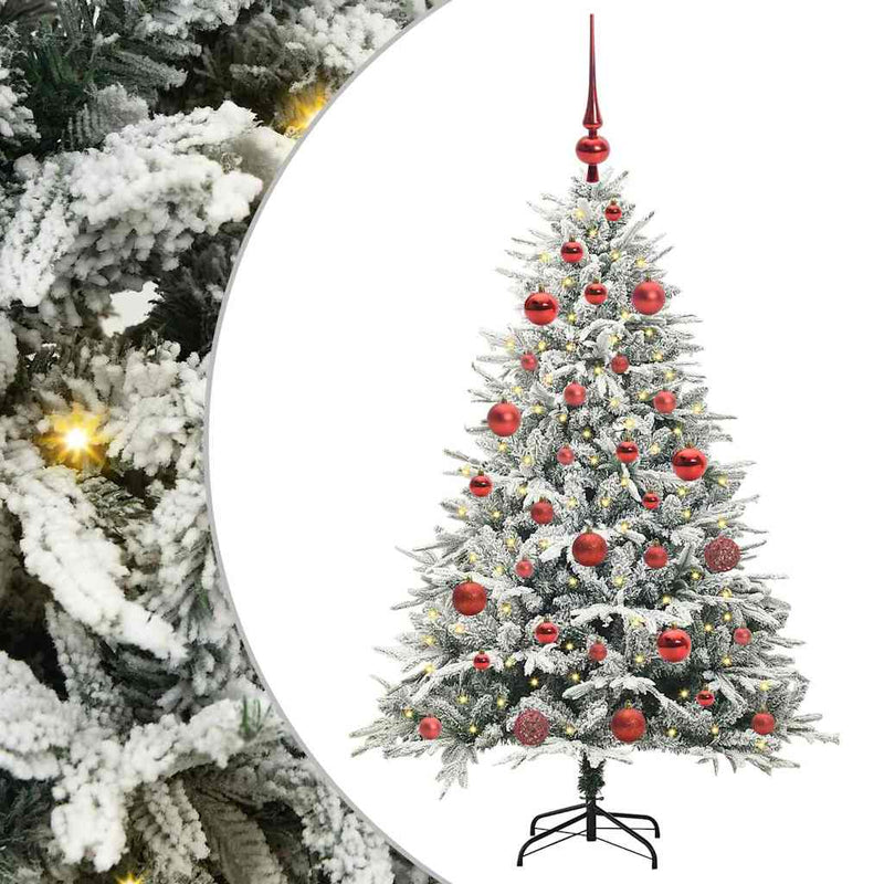 Load image into Gallery viewer, Vidaxl artificial pre-lit kerstboom met ballenset groen 150 cm
