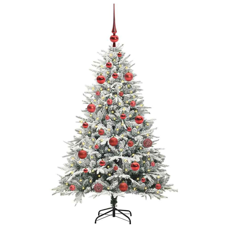 Load image into Gallery viewer, Vidaxl artificial pre-lit kerstboom met ballenset groen 150 cm
