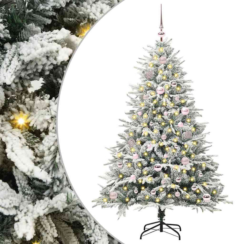 Load image into Gallery viewer, Vidaxl artificial pre-lit kerstboom met ballenset groen 150 cm
