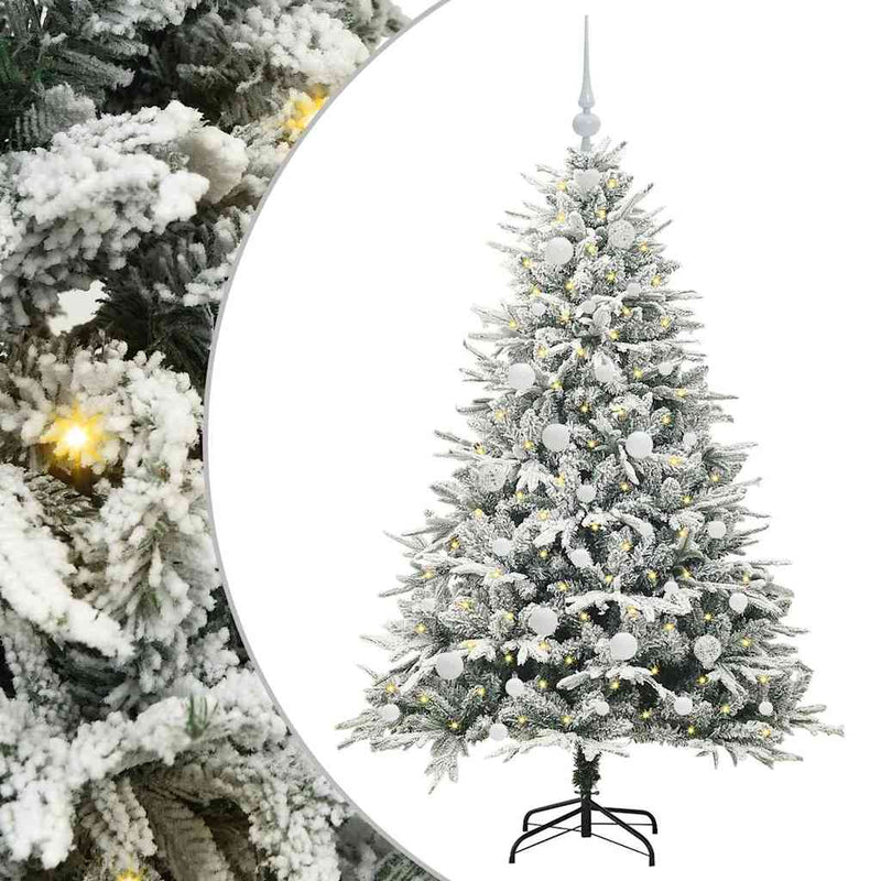 Load image into Gallery viewer, Vidaxl artificial pre-lit kerstboom met ballenset groen 150 cm
