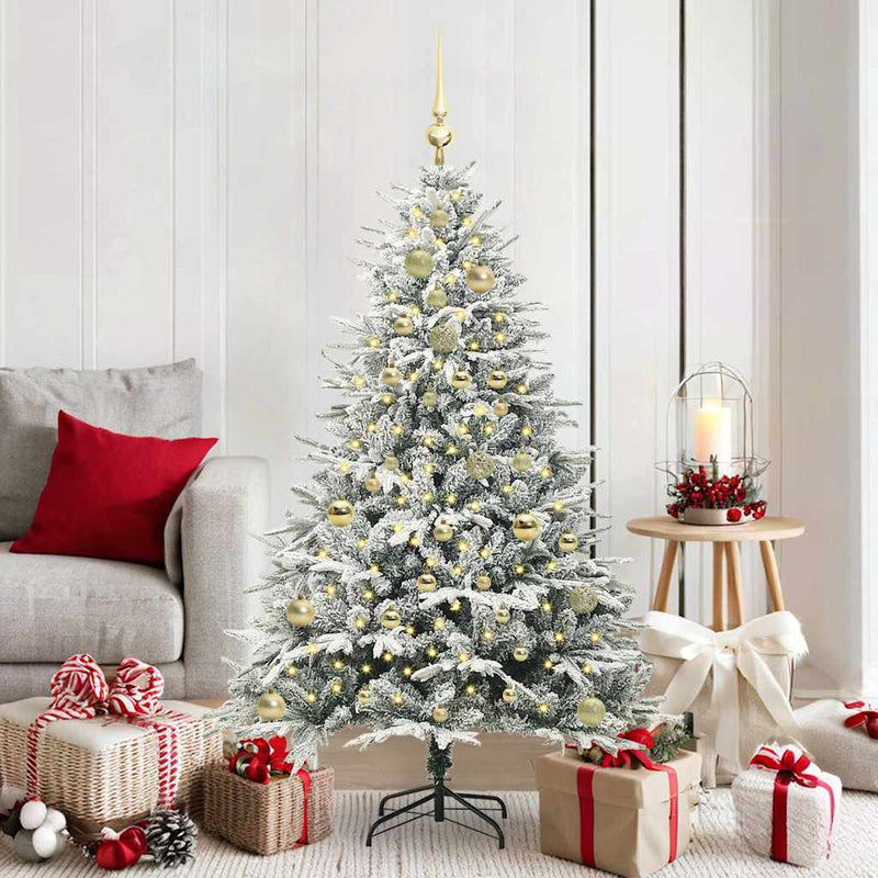 Load image into Gallery viewer, Vidaxl artificial pre-lit kerstboom met ballenset groen 150 cm
