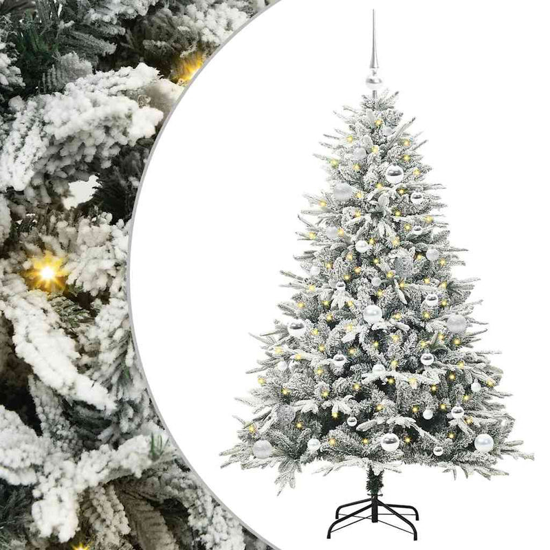 Load image into Gallery viewer, Vidaxl artificial pre-lit kerstboom met ballenset groen 150 cm
