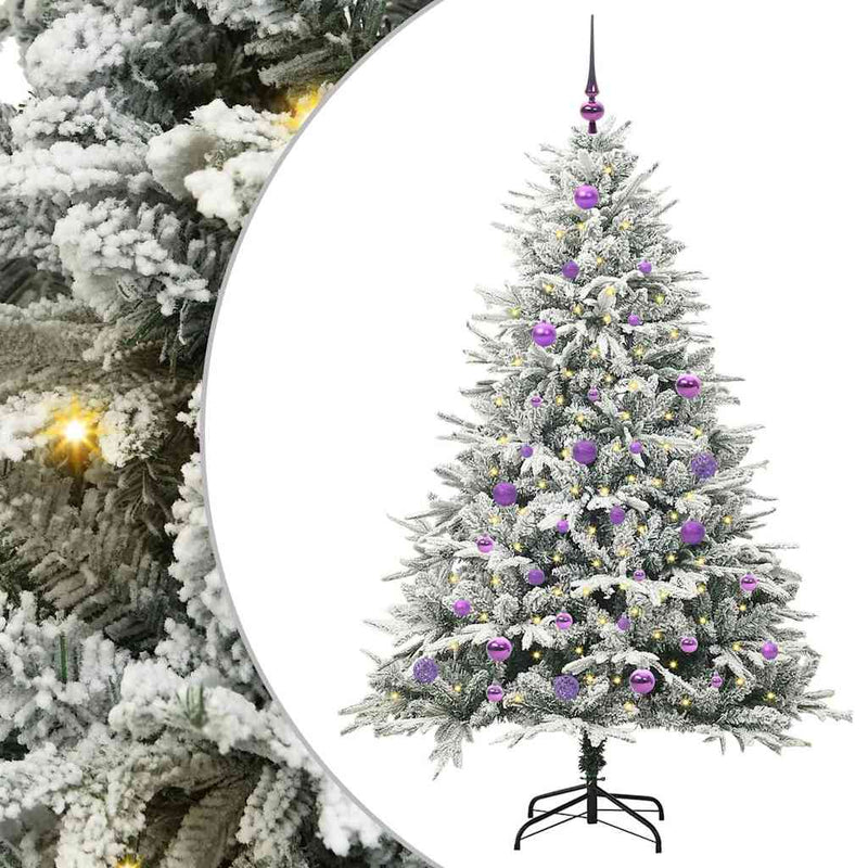Load image into Gallery viewer, Vidaxl artificial pre-lit kerstboom met ballenset groen 150 cm
