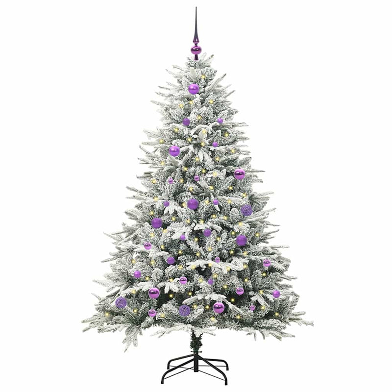 Load image into Gallery viewer, Vidaxl artificial pre-lit kerstboom met ballenset groen 150 cm
