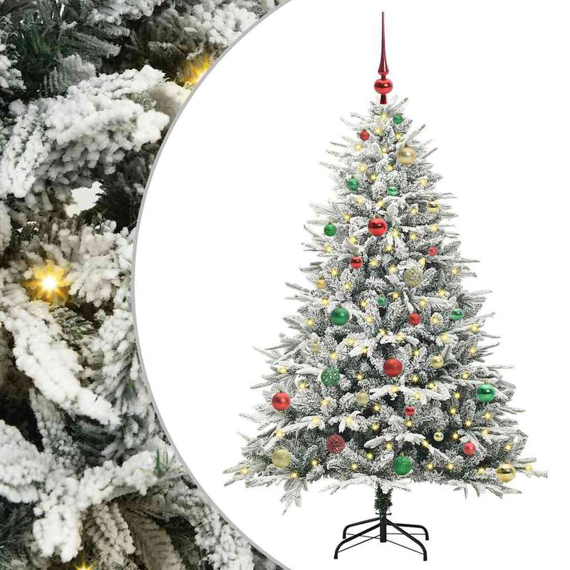 Load image into Gallery viewer, Vidaxl artificial pre-lit kerstboom met ballenset groen 150 cm

