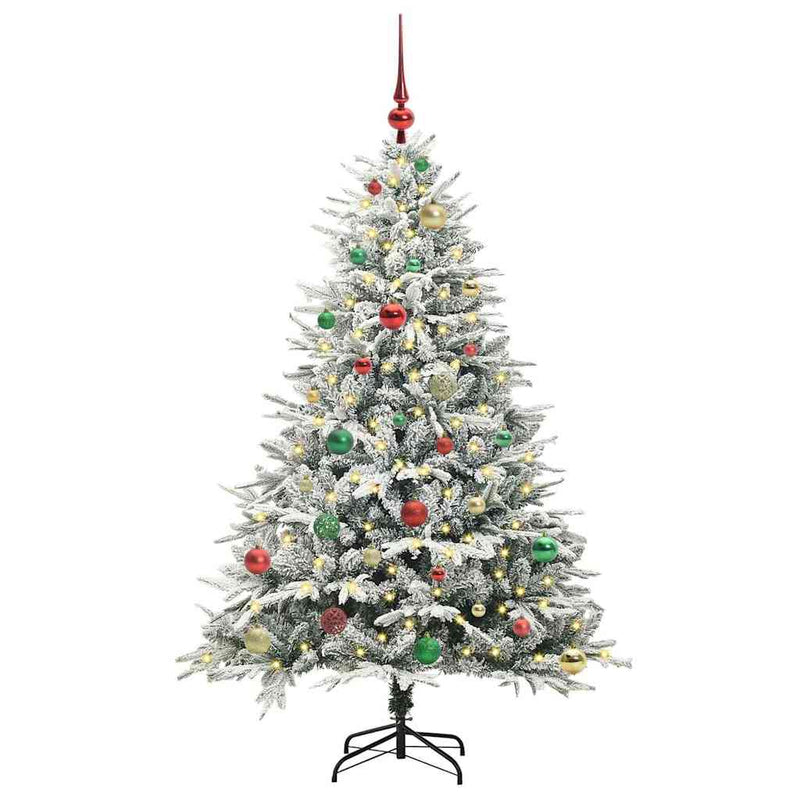 Load image into Gallery viewer, Vidaxl artificial pre-lit kerstboom met ballenset groen 150 cm
