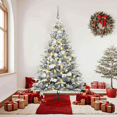Vidaxl artificial pre-lit kerstboom met ballenset groen 180 cm