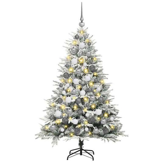 Vidaxl artificial pre-lit kerstboom met ballenset groen 180 cm