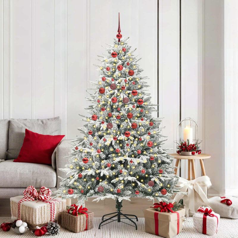 Load image into Gallery viewer, Vidaxl artificial pre-lit kerstboom met ballenset groen 180 cm
