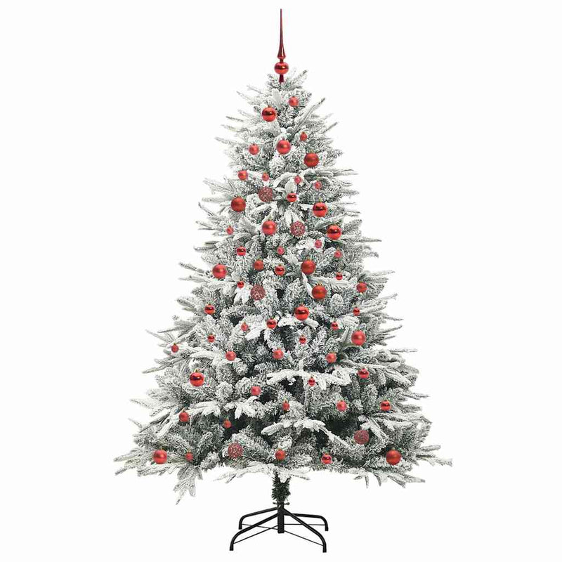 Load image into Gallery viewer, Vidaxl artificial pre-lit kerstboom met ballenset groen 180 cm
