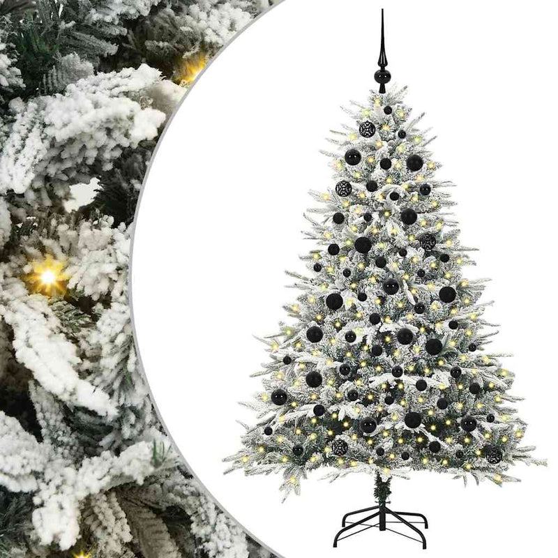 Load image into Gallery viewer, Vidaxl artificial pre-lit kerstboom met ballenset groen 180 cm
