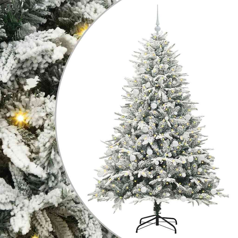 Load image into Gallery viewer, Vidaxl artificial pre-lit kerstboom met ballenset groen 180 cm
