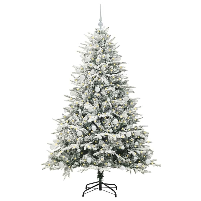 Load image into Gallery viewer, Vidaxl artificial pre-lit kerstboom met ballenset groen 180 cm
