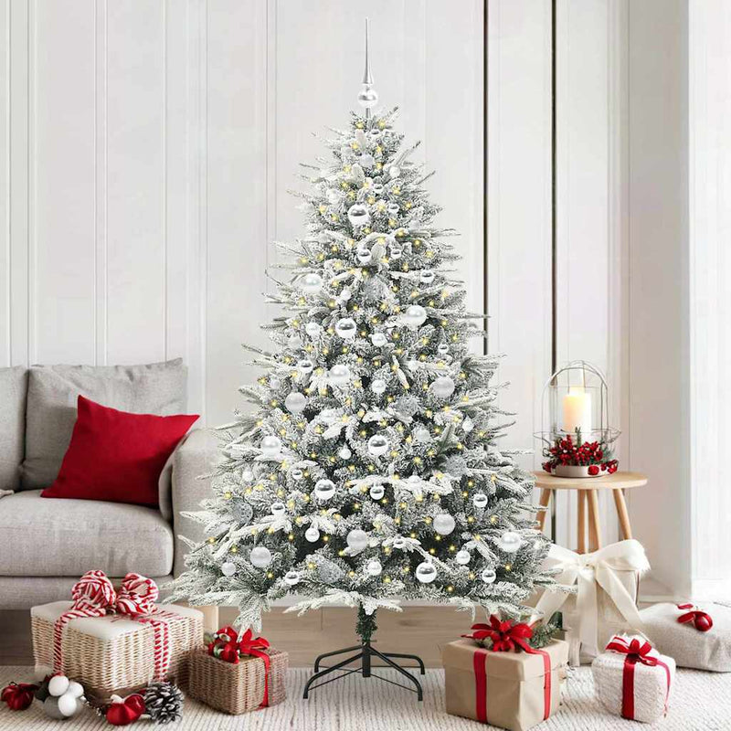Load image into Gallery viewer, Vidaxl artificial pre-lit kerstboom met ballenset groen 180 cm
