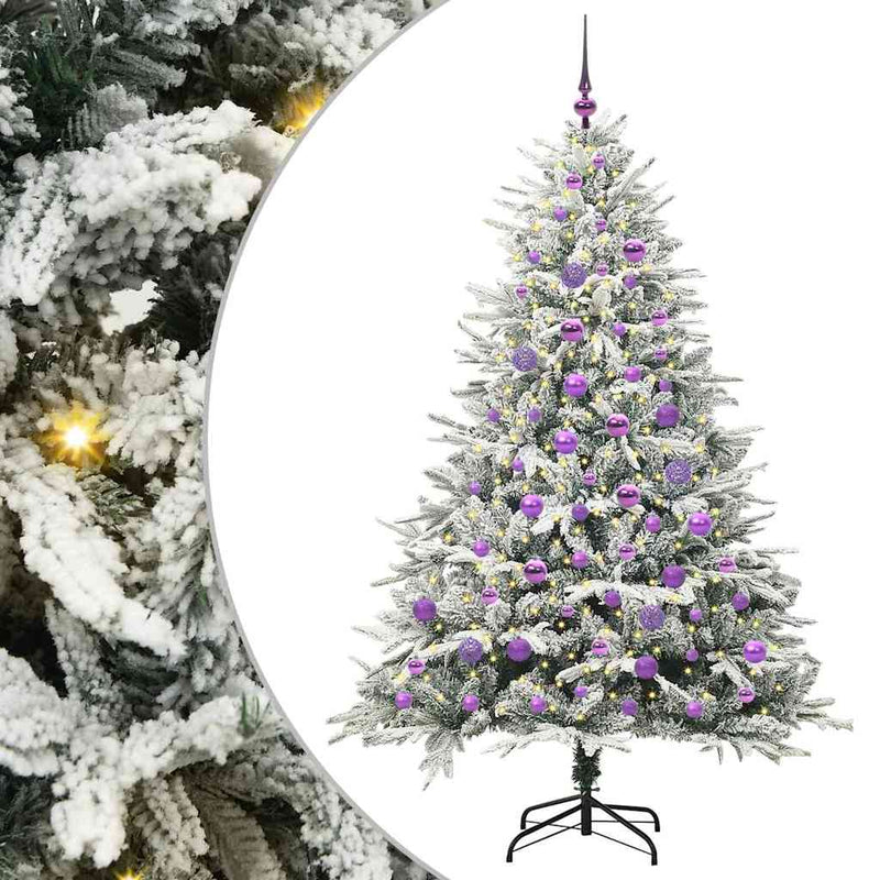 Load image into Gallery viewer, Vidaxl artificial pre-lit kerstboom met ballenset groen 180 cm
