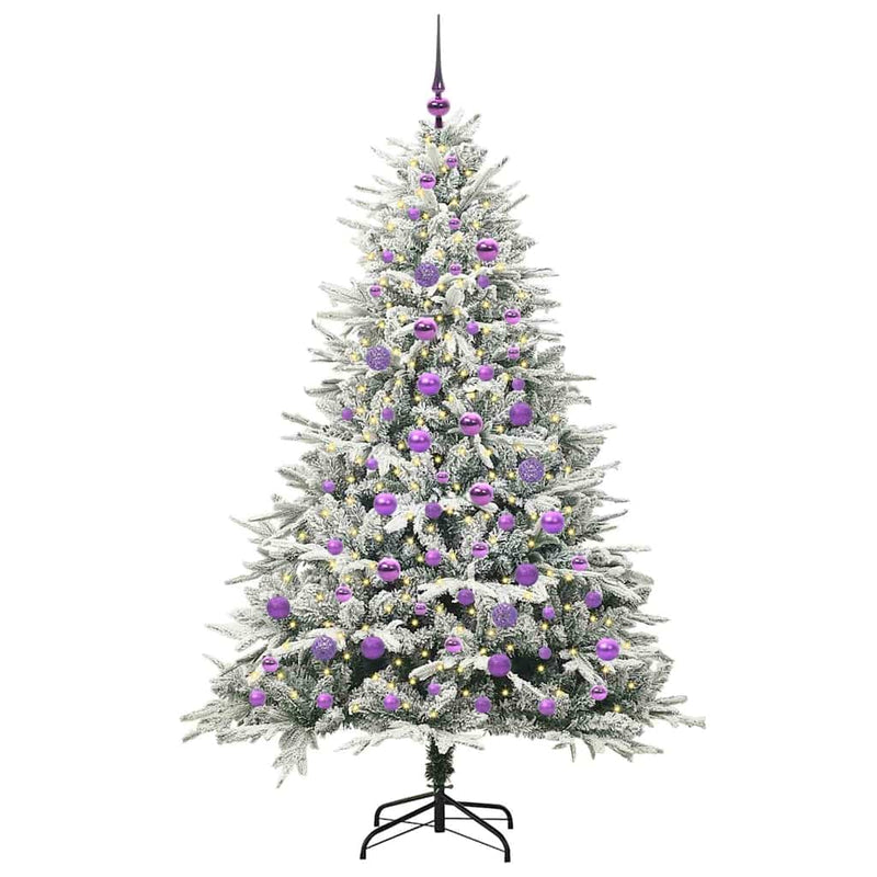 Load image into Gallery viewer, Vidaxl artificial pre-lit kerstboom met ballenset groen 180 cm
