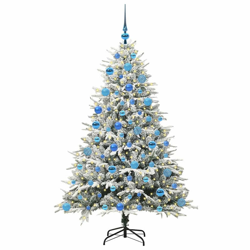 Load image into Gallery viewer, Vidaxl artificial pre-lit kerstboom met ballenset groen 180 cm

