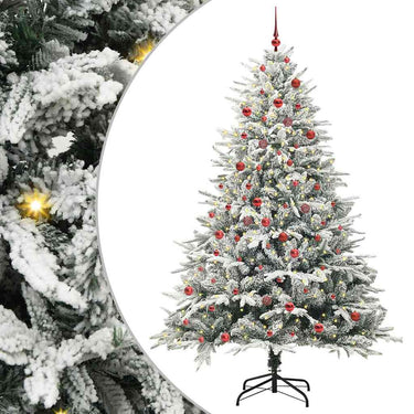 Vidaxl artificial pre-lit kerstboom met ballenset groen 210 cm