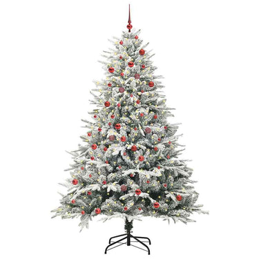 Vidaxl artificial pre-lit kerstboom met ballenset groen 210 cm