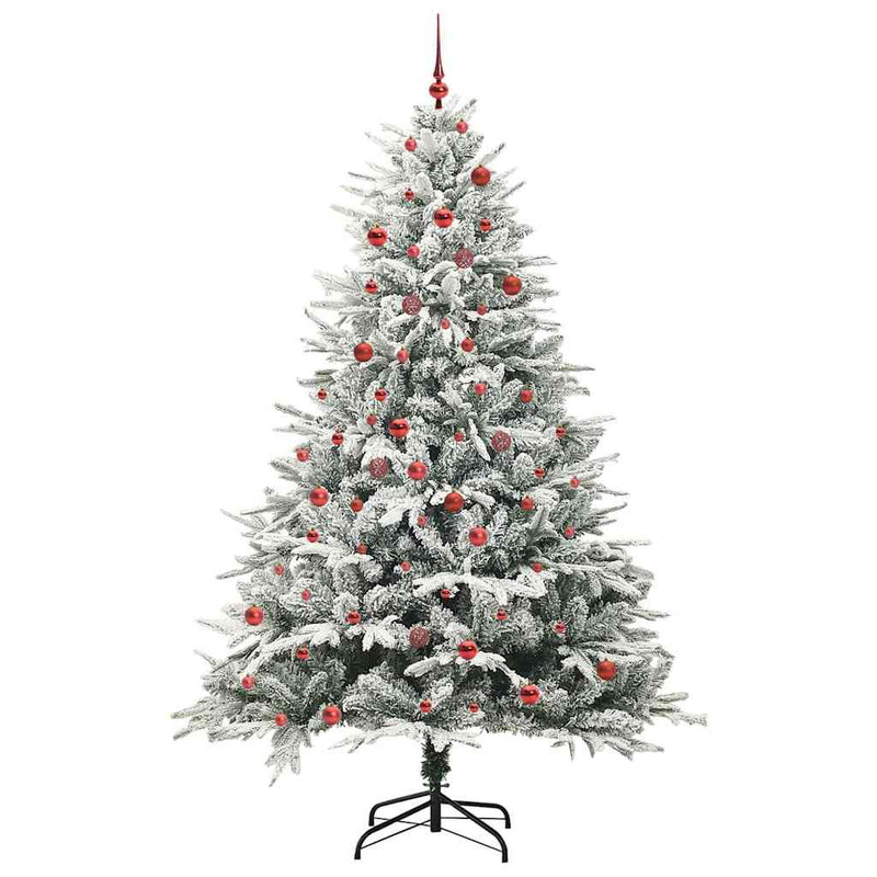 Load image into Gallery viewer, Vidaxl artificial pre-lit kerstboom met ballenset groen 210 cm
