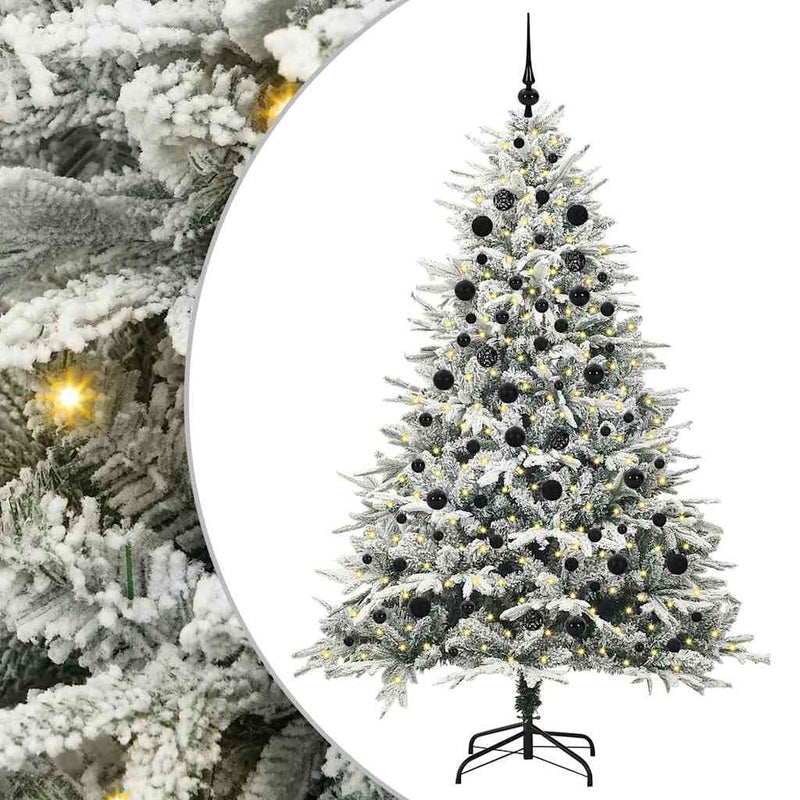 Load image into Gallery viewer, Vidaxl artificial pre-lit kerstboom met ballenset groen 210 cm

