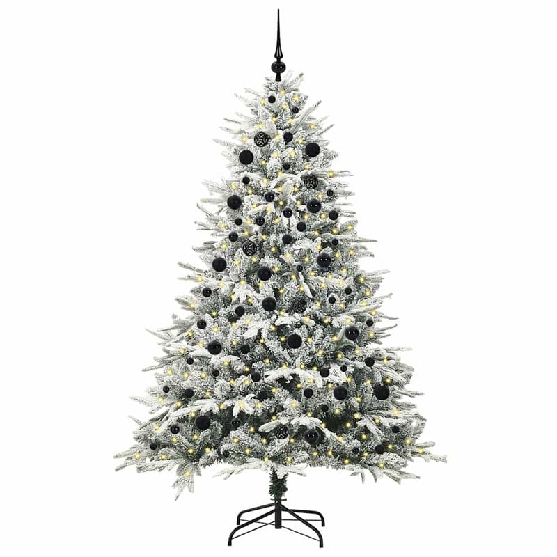 Load image into Gallery viewer, Vidaxl artificial pre-lit kerstboom met ballenset groen 210 cm
