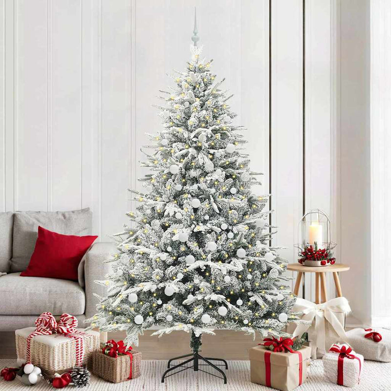 Load image into Gallery viewer, Vidaxl artificial pre-lit kerstboom met ballenset groen 210 cm

