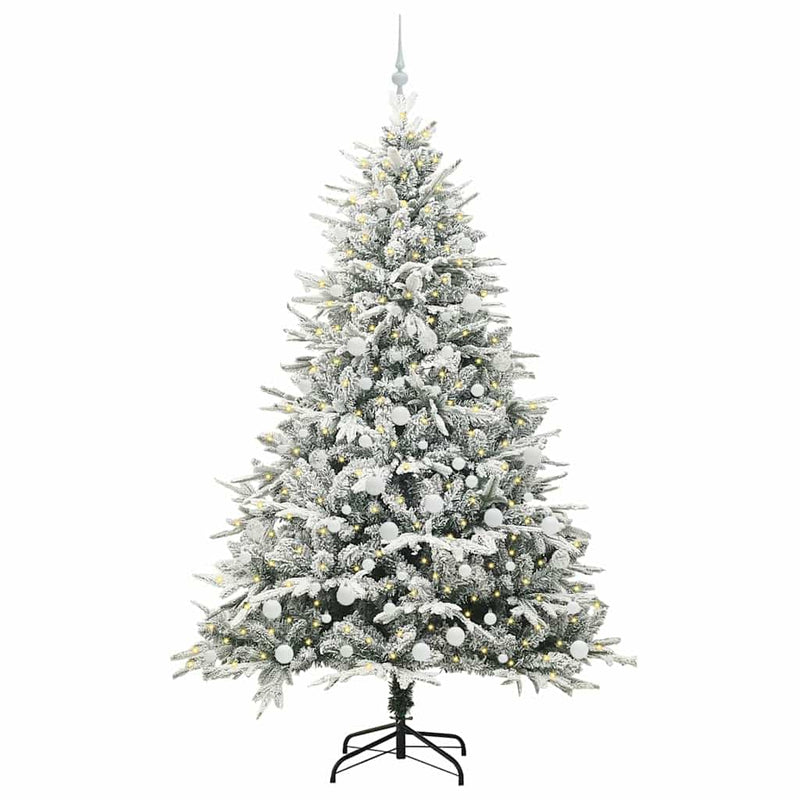Load image into Gallery viewer, Vidaxl artificial pre-lit kerstboom met ballenset groen 210 cm
