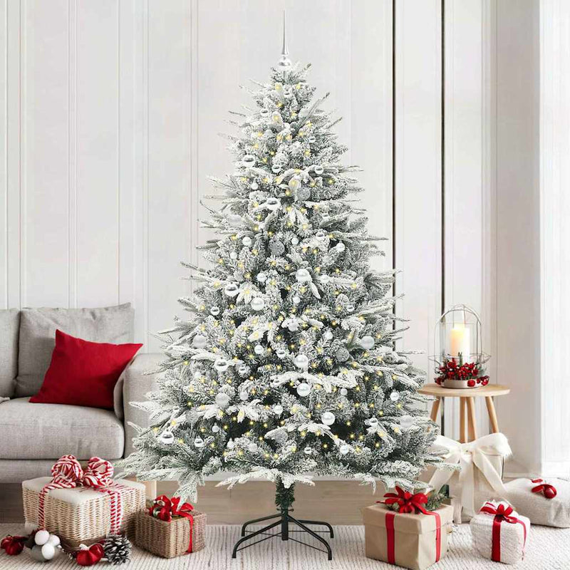 Load image into Gallery viewer, Vidaxl artificial pre-lit kerstboom met ballenset groen 210 cm
