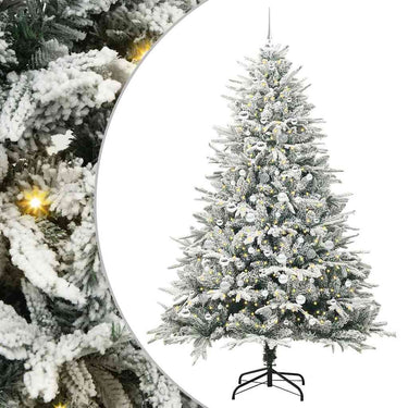 Vidaxl artificial pre-lit kerstboom met ballenset groen 210 cm