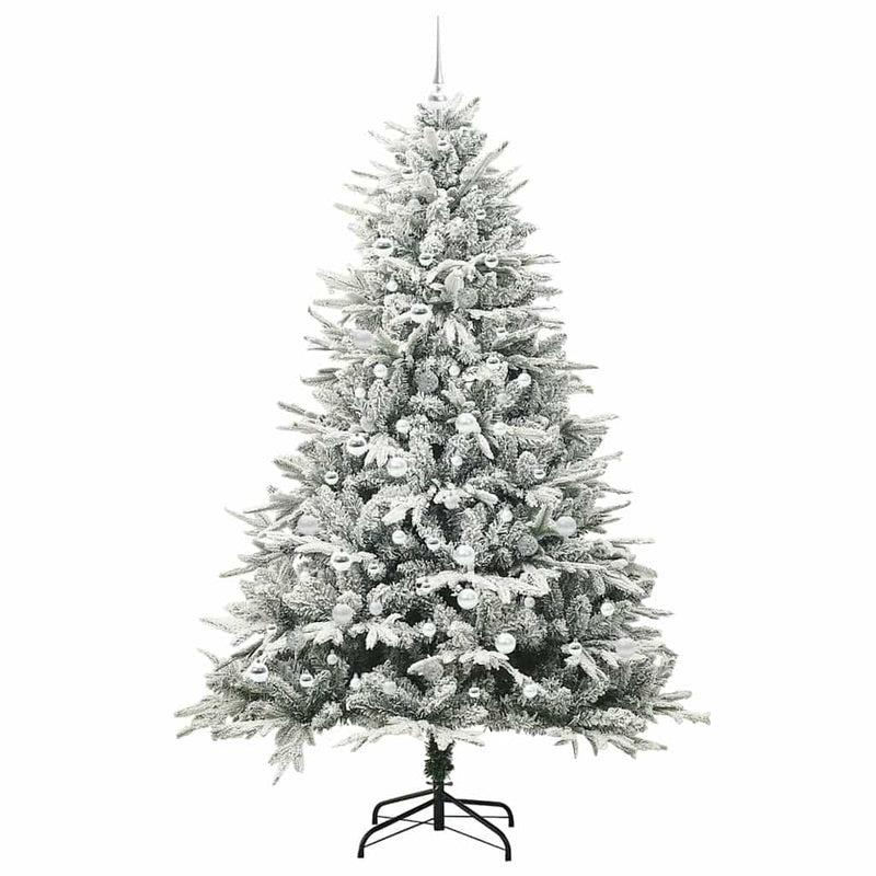 Load image into Gallery viewer, Vidaxl artificial pre-lit kerstboom met ballenset groen 210 cm
