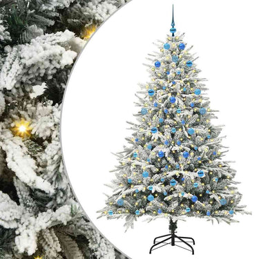 Vidaxl artificial pre-lit kerstboom met ballenset groen 210 cm