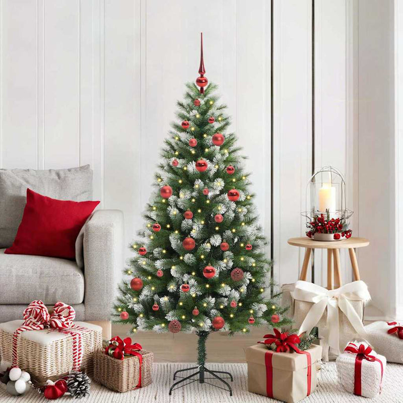 Load image into Gallery viewer, Vidaxl kunstmatige scharnierkerstboom met bedekte sneeuw 150 cm
