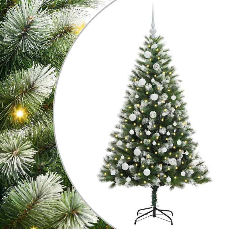 Load image into Gallery viewer, Vidaxl kunstmatige scharnierkerstboom met bedekte sneeuw 150 cm
