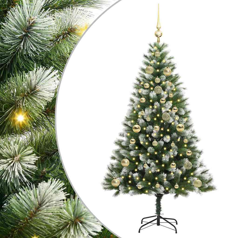 Load image into Gallery viewer, Vidaxl kunstmatige scharnierkerstboom met bedekte sneeuw 150 cm
