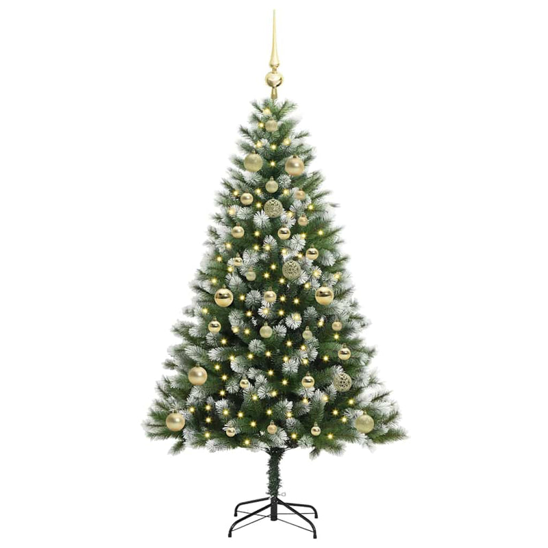 Load image into Gallery viewer, Vidaxl kunstmatige scharnierkerstboom met bedekte sneeuw 150 cm

