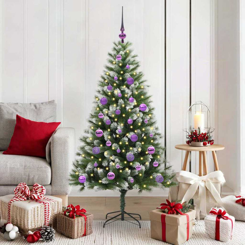 Load image into Gallery viewer, Vidaxl kunstmatige scharnierkerstboom met bedekte sneeuw 150 cm
