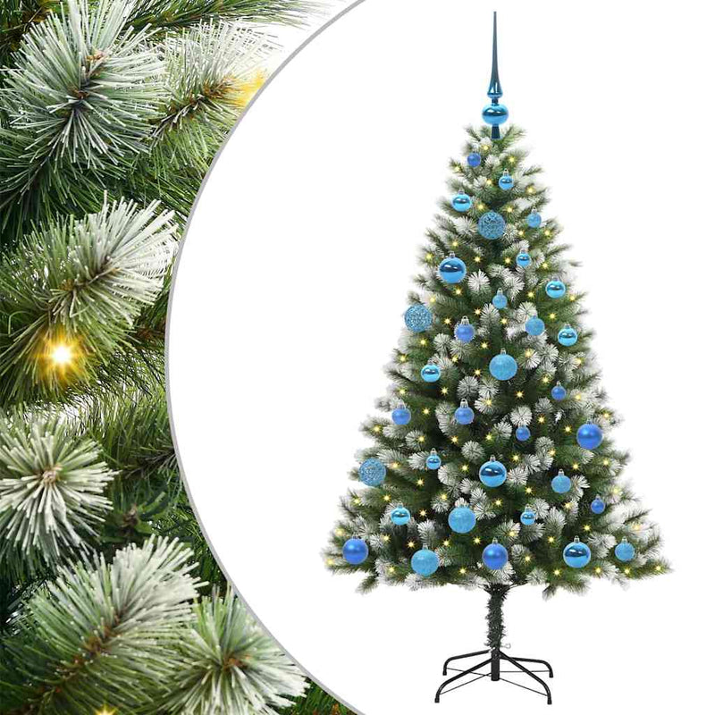 Load image into Gallery viewer, Vidaxl kunstmatige scharnierkerstboom met bedekte sneeuw 150 cm
