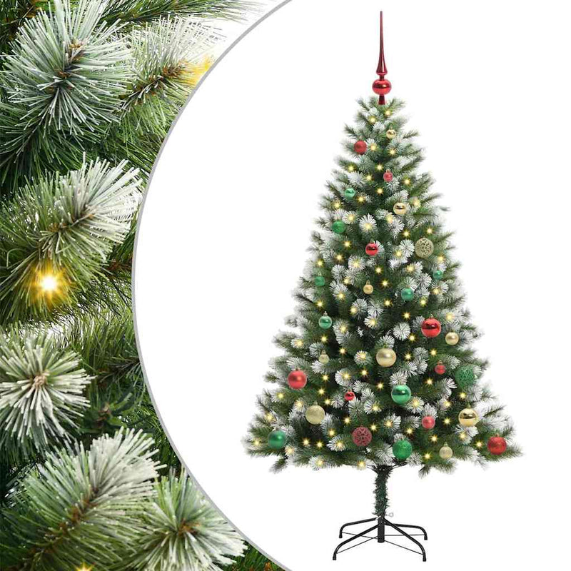 Load image into Gallery viewer, Vidaxl kunstmatige scharnierkerstboom met bedekte sneeuw 150 cm
