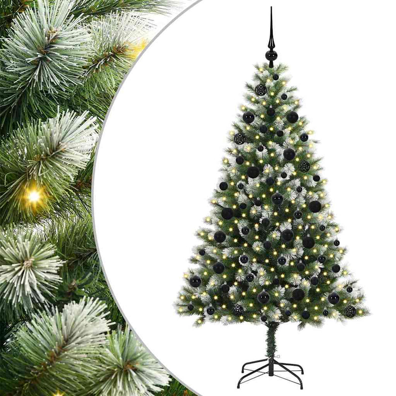 Load image into Gallery viewer, Vidaxl kunstmatige scharnierkerstboom met bedekte sneeuw 180 cm
