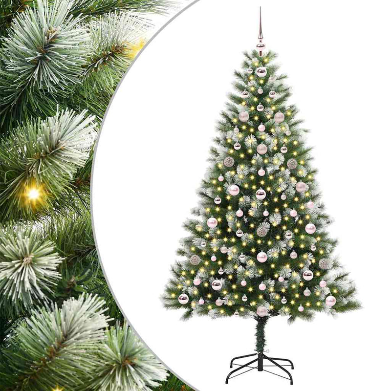 Load image into Gallery viewer, Vidaxl kunstmatige scharnierkerstboom met bedekte sneeuw 180 cm
