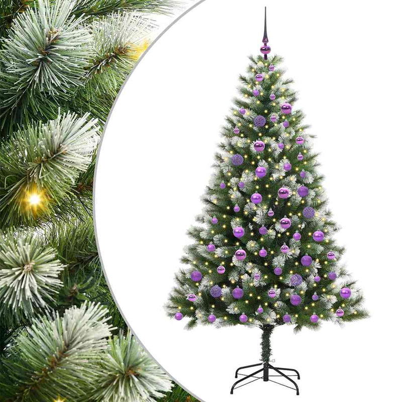 Load image into Gallery viewer, Vidaxl kunstmatige scharnierkerstboom met bedekte sneeuw 180 cm
